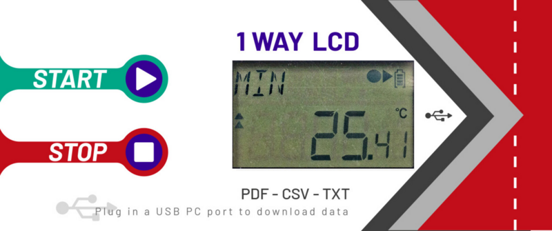 70101043 Mini 1 Way LCD PDF ( 1 x 10pz ) soglie di allarme programmabili a richiesta 