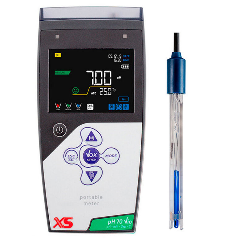 50110112 XS pH 70 Vio Portable pH Meter - Electrode 201 T 