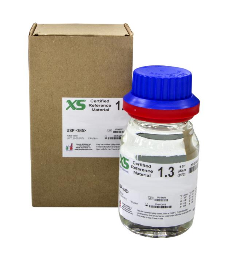 51100503 XS Basic EC 1.3  µS/cm /25°C, glass bottle 280ml Test solution 