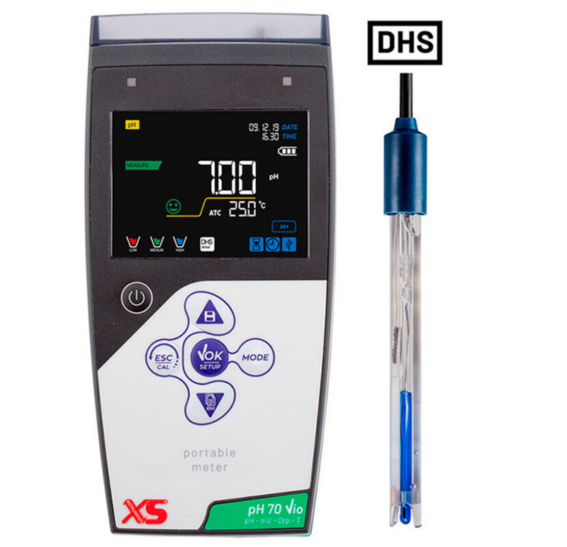 50110182 XS pH 70 Vio Portable pH Meter - Electrode 201 T DHS 