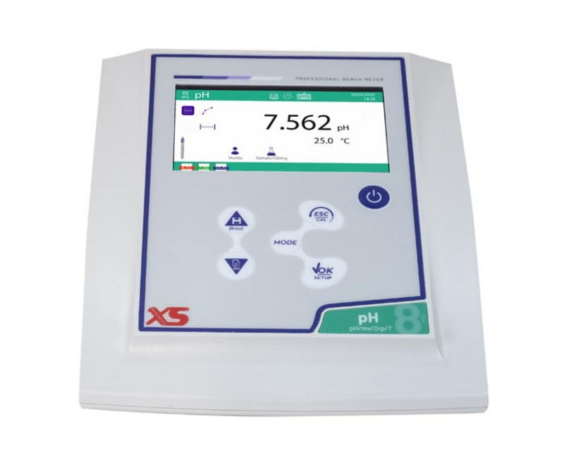 50101192 XS pH 8 PRO Basic - pHmetro da banco - Elettrodo Standard DHS 