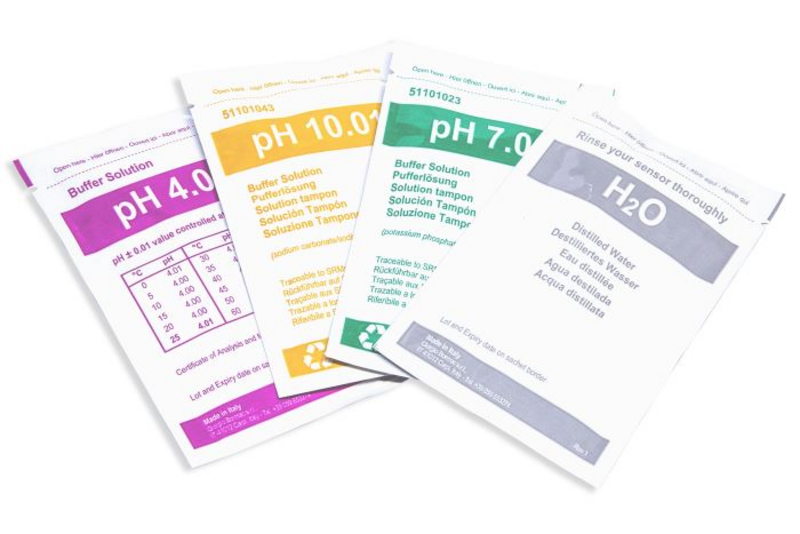 51102213 CAL pH TRIS set 1x20 Sachets 25ml (7x pH 4.01/7.00 + 6x pH 10.01) 